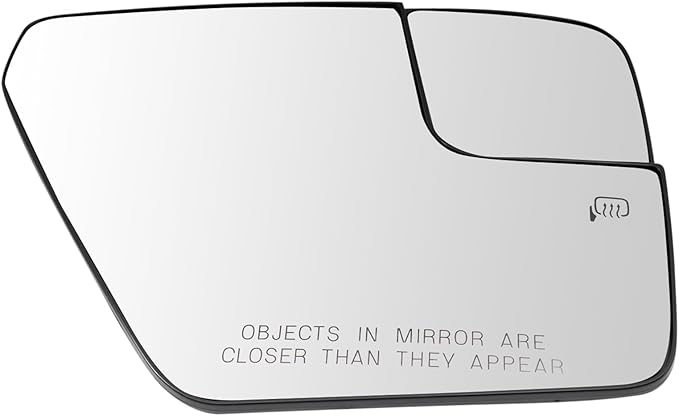 TRQ Right Passenger Side Mirror Glass Heated Convex Snap On Compatible with 2021-2023 Ford F-150 FO1325204
