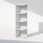 Furinno Reed Corner Shelf, 4-Tier Corner Bookshelf, Book Shelf, Corner Shelves, Storage Rack, for Organization and Storage, H
