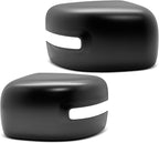 A-Premium 2 PCS Driver and Passenger Side Rearview Mirror Covers Caps - Compatible with Jeep BU Series Renegade 2015 2016 2017 2018 - Primed Black, with Turn Signal Hole