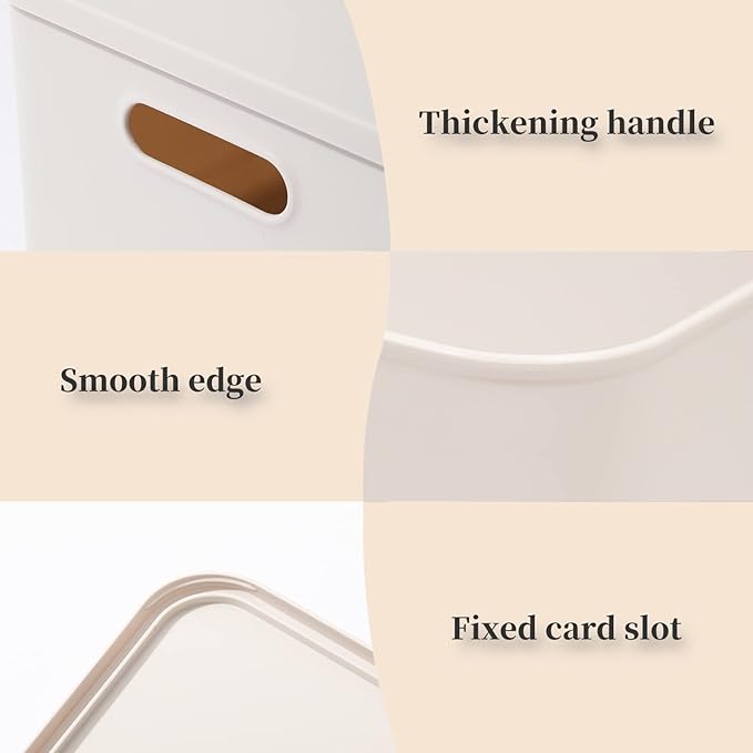 Yishyfier Plastic Storage Baskets With Lid Organizing Container Lidded Knit Storage Organizer Bins for Shelves Drawers Deskto