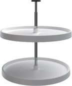 Rev-A-Shelf 2 Tier Full-Circle Lazy Susan for Corner Wall Base Cabinets 24" Double Shelf Swivel Kitchen Spice/Can Organizer, 