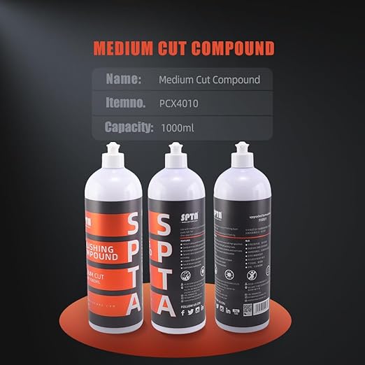 Medium Cut Polishing Compound, SPTA 33.8oz (1000ml) Polishing Compound Car Scratch & Swirl Remover Rubbing Compound & Medium Cut Polish Compound Swirl Remover for Car Automotive Paint Correction
