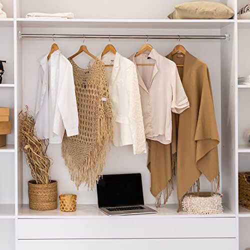 Amyhill Plastic Closet Pole Socket White Closet Rod Holders Rod Bracket Shower Holders Wardrobe Tube Support for Bathroom Cur