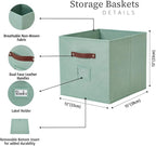 DECOMOMO Storage Baskets, 13x15x13 Storage Cube Bins with Labels for Organizing Shelves Kallax (Kallax / 4pcs, Rainbow)