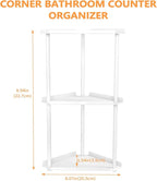 FLE 3 Tier Corner Bathroom Counter Organizer, Countertop Corner Shelf,Makeup Organizer and Storage for Bathroom