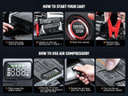 Povasee Jump Starter with Air Compressor 5000A Portable Jump Box up to 9L gas/8L Diesel,inflates Tires to 150PSI 12V Car