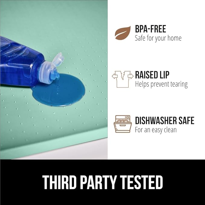 GORILLA GRIP Waterproof Silicone Under Sink Mat with Raised Lip for Kitchen and Bathroom, 31 x 22 in, Cabinet Shelf Liner Sta