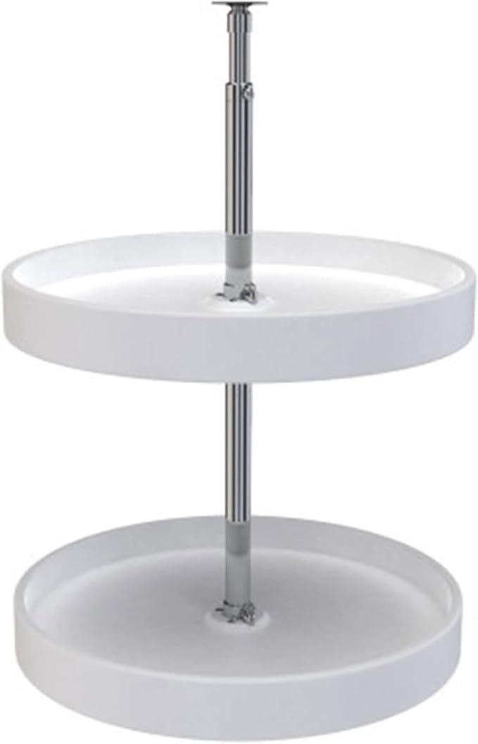 Rev-A-Shelf 18 Inch Dual Full-Circle Lazy Susan Organizer for Upper Corner Kitchen Cabinets, Plastic Home Storage 2 Tier Shel