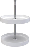 Rev-A-Shelf 18 Inch Dual Full-Circle Lazy Susan Organizer for Upper Corner Kitchen Cabinets, Plastic Home Storage 2 Tier Shel