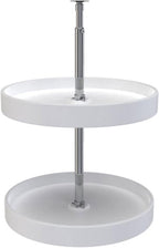 Rev-A-Shelf 18 Inch Dual Full-Circle Lazy Susan Organizer for Upper Corner Kitchen Cabinets, Plastic Home Storage 2 Tier Shel
