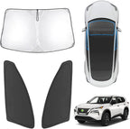 Karltys 3PCS Windshield Sun Shade for 2021-2025 Nissan Rogue, 210T Thickened Front and Side Window Sunshade Cover Custom Fit Rogue, Foldable Sun Visor Heat UV Blocker Keeps Your Car Cool
