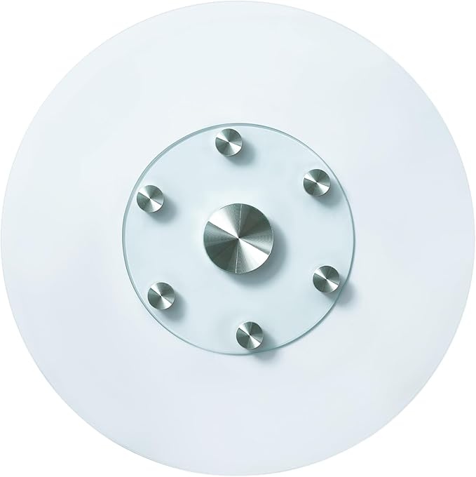 VEVOR 30 in Glass Lazy Susan Turntable, Tempered Glass Dining Table Centerpiece with 6 Rotating Wheels, 360° Smooth and Silen
