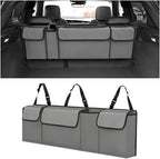 Car Trunk Organizer with Lid, Large Waterproof Vehicle Backseat Hanging Storage Bag with 4 Pockets & Adjustable Straps, Colla