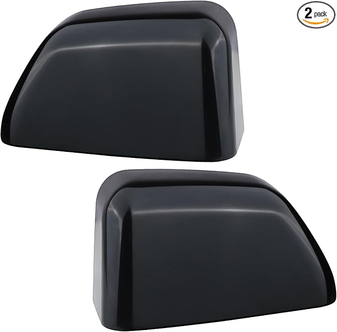1 Pair Tow Mirror Cover Cap (Black Paintable) | For 2017-2024 Ford Super Duty F250 F350 F450 F550 Truck Accessories Replacement | Driver&Passenger Side Exterior Plastic Top Half Door Mirror Caps