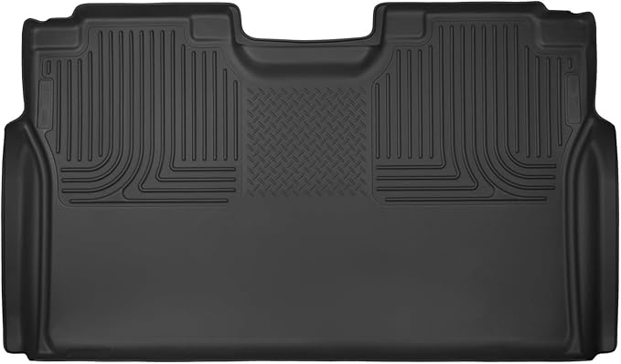 Husky Liners X-act Contour Floor Mats | Fits 2015-2024 Ford F-150 (Incl 2022-2024 Lightning); 2017-2024 Ford F-250/F-350/F-450 SuperCrew w/o Fold Flat Storage (Full Cvg) | 2nd Row, 1-pc Black - 53491