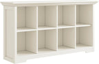 OSCHF Cube Shelf Bookcase with Base - Wooden 2 Tiers Floor Standing Low Storage Cabinet for Home and Office, 8-Cube Lattice B