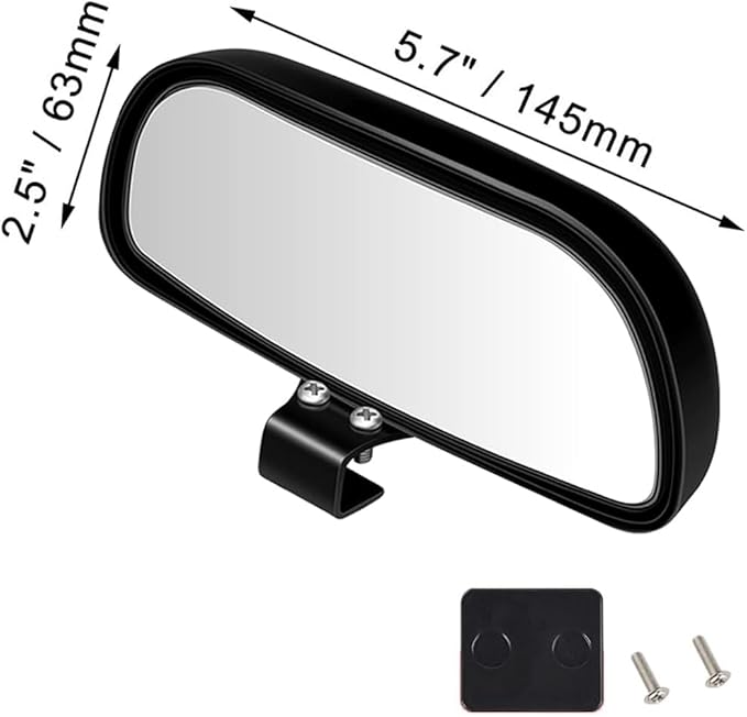 Large 5.7" Adjustable Mounted Blind Spot Mirror Fix with Screws to Prevent Falling, HD Glass Wide Angle Side Rearview Mirror Universal Vehicle Mounted Mirror (1)