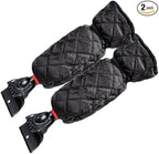 Ice Scraper with Glove - Waterproof Ice Scrapers Snow Removal Tool for Car Windshield, SUV, Truck - Comfortable Mitt Glove for Quick Ice & Snow Removal (Red)