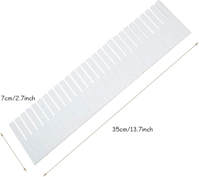 OJYUDD 12PCS DIY Plastic Grid Drawer Dividers,White Adjustable Sock Underwear Dresser Drawer Organizers Divider for Stationar