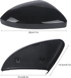 DERI Passenger Side Mirror Cap Compatible with Volkswagen Jetta 2019 2020 2021 2022 2023 2024 2025, Right Side Mirror Cover fit for VW Jetta US Version Without Turn Signals, Glossy Black