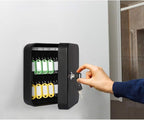 JSSMST Key Lock Box Wall Mount Security Cabinet, 20 Key Hooks & Tags, 7.87 x 6.3 x 2.95 Inches, Black Matt