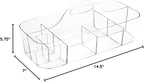 iDesign Clarity Cosmetic Organizer Tote for Vanity Cabinet to Hold Makeup, Beauty Products - Clear 14.5" x 7" x 5.75" (Pack o
