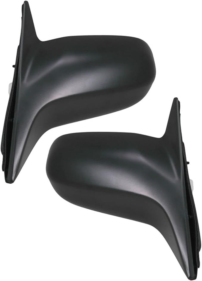 TRQ 2 Piece Driver and Passenger Side Mirror Assembly Set Electric Adjustment Non-Heated No Memory Black Compatible with 2001