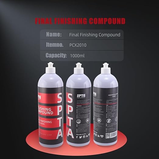 Final Finish Polishing Compound, SPTA 33.8oz (1000ml) Polishing Compound Car Scratch & Swirl Remover Rubbing Compound & Finishing Polish Buffing Compound Swirl Remover for Automotive Paint Correction