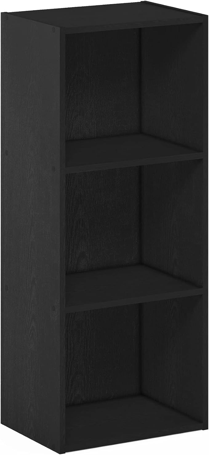 Furinno LUDER Book Shelf, 3-Cube Bookshelf, Bookcase with Open Shelves, 9.3 x 12 x 31.5, Easy Assembly, for Living Room, Bedr