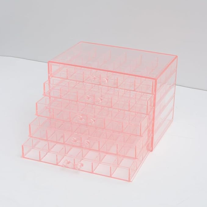 YUFONG Earring Storage Box Organizer, Acrylic Jewelry Storage Box Holder 5 Drawers Transparent Jewelry Display Stand with 120