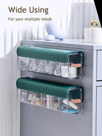 Socks Underwear Wall Mount Drawer Organizer, Switchable 6 Cell Drawer Acrylic Organizers Self-Adhesive Anti Dust Storage Boxe