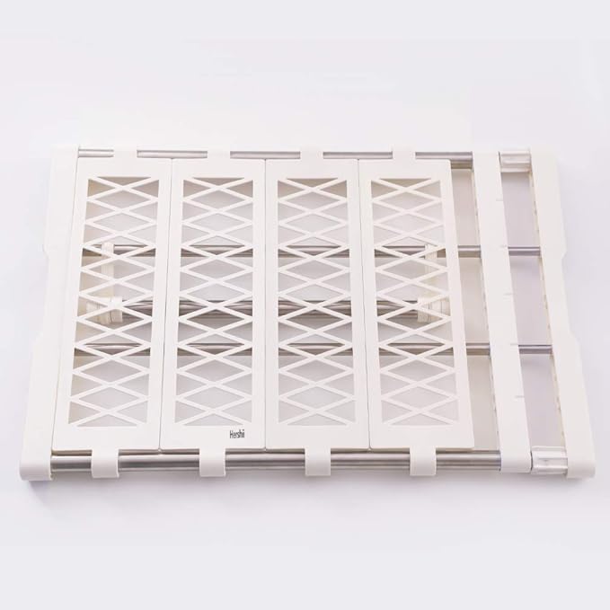 Hershii Tension Shelf Expandable Closet Organizer Adjustable Rod Heavy Duty Hanging Rail Rustproof DIY Storage Rack 4-Bar Ext
