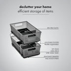 madesmart Two-Tier Under Cabinet Organizer, Sliding Drawer Storage for Cleaning Supplies & Bottles, Carbon