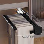 Pull-Out Clothes Rail,Extendable Pull Out Storage Closet Rod, Bearing 40kg Pull-Out Clothes Rail, Aluminum Alloy Retractable 