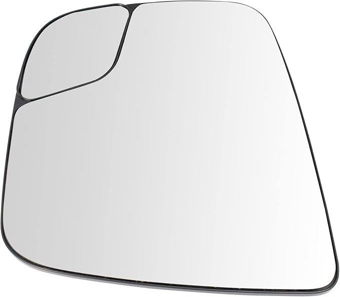 TRQ Driver Side Mirror Glass Heated with Spotter Glass Compatible with 2015-2021 Nissan NV200 NI1324126