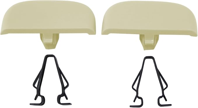 MOTOKU Pair Beige Iron Sun Visor Cover Cap and Clip Retainer Holder Kit for MKZ Fusion 2013-2016 Edge 2013-2024 Dune Tan Sunvisor