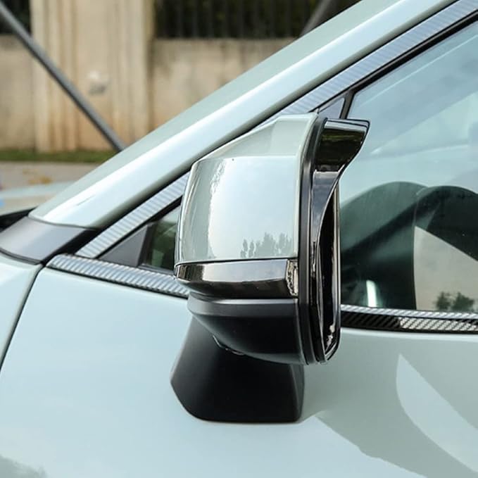 ERIDANUS Auto Accessories Fit for RAV4 2024 2023 2022 2021 2020 2019 Side Rearview Mirror Rain Eyebrow Cover Trim (Glossy Black) ABS 2 PCS