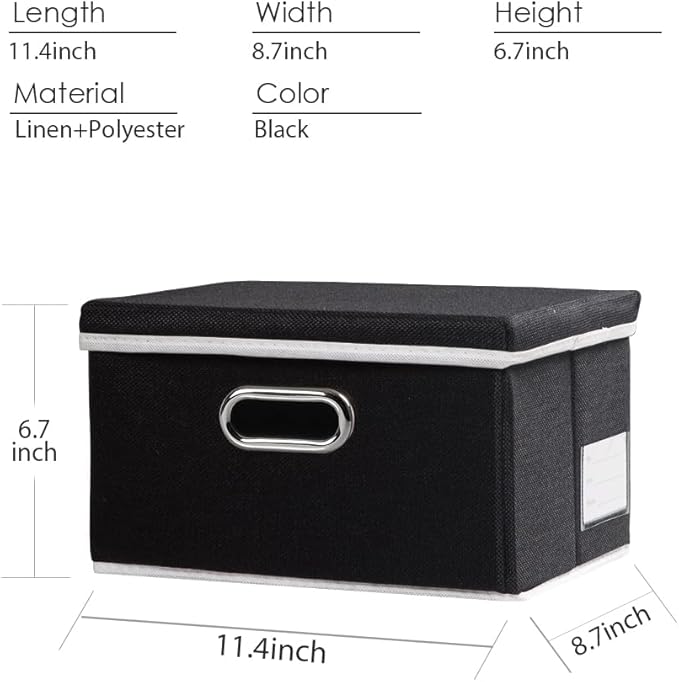 PRANDOM Storage Boxes with Lids [3-Pack] Fabric Collapsible Storage Bins Organizer Containers Baskets Cube with Cover for Hom