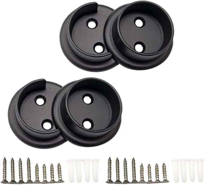 QCAA Heavy Duty Solid Metal Closet Rod Socket Set, 1-3/8'', Oil-Rubbed Bronze, 2 Pair, Made In Taiwan