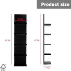 5-Tier Wall Shelf Unit with RGB Light, Floating Lack Shelf for Storage, Wall Mounted Vertical Display Shelf for Bedroom Livin