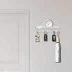 Bling Decorative Wall Mounted Mail Organizer and Key Holder with Glitter Rhinestones Tray,6 Stainless Steel Key Hooks for Hal