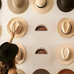 Wooden Cowboy Hat Rack, Wall Mounted Hat Holder and Organizer for Western Hats