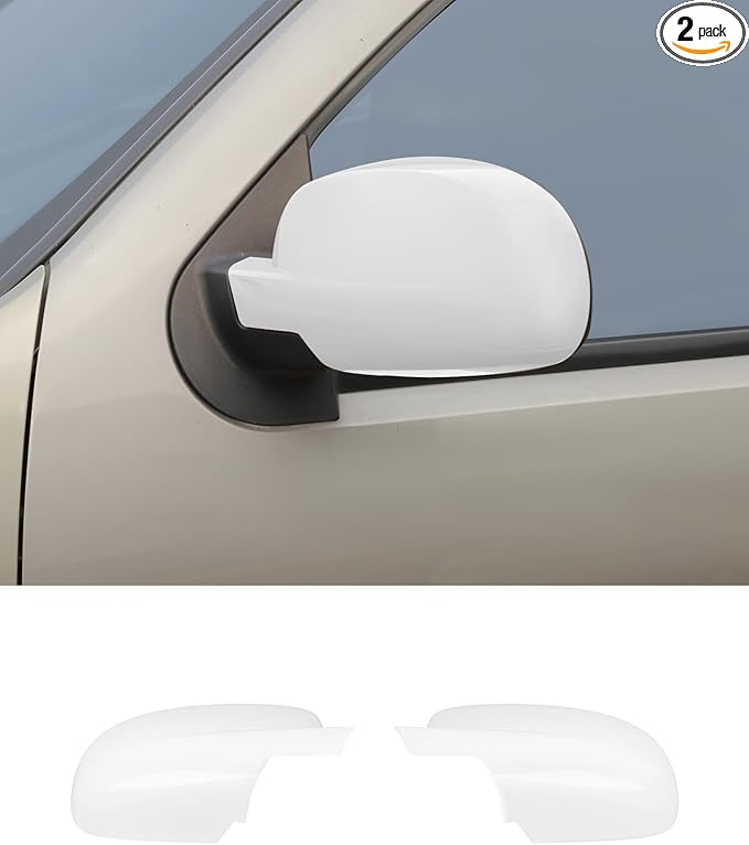 Rear view Mirror Fully Caps Covers Compatible with 2007-2014 Chevy Silverado GMC Sierra Avalanche Tahoe Suburban Yukon Escalade ESV Left Right Side View Mirror Cover Caps, White