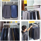 Pull-Out Clothes Rail,Extendable Clothes Rail with Sliding Track,Pull Out Closet Rod Adjustable Wardrobe Rail Clothes Rack,Wa