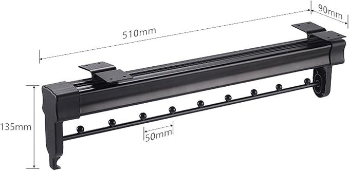 Pull Out Clothes Rail Extendable Pull Out Closet Rod - Wardrobe Pull-Out Trousers Rack, Extendable Wardrobe Rail in Steel, Ad