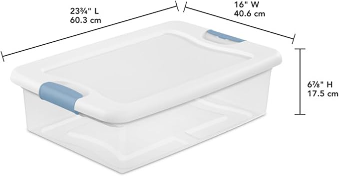 Sterilite 6-Pack Latching Box, Under Bed Storage Bins with Lids, Clear Plastic, 32 Quart - Heavy-Duty Organizing Containers f
