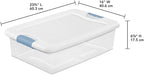 Sterilite 24-Pack Latching Box, Under Bed Storage Bins with Lids, Clear Plastic, 32 Quart - Heavy-Duty Organizing Containers 