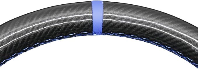 MEWANT Hand Stitch Genuine Leather Carbon Fiber Steering Wheel Cover for Ford F-150 F-250 F-350 F-450 F-550 F-600 F-650