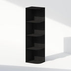 Furinno Reed Corner Shelf, 4-Tier Corner Bookshelf, Book Shelf, Corner Shelves, Storage Rack, for Organization and Storage, H