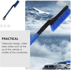 FAVOMOTO 1pc Snow Scraper and Ice Removal Brush Detachable Multi-Function Tool for Snow Removal Telescopic Design for Suvs and Trucks Compact Easy to Store